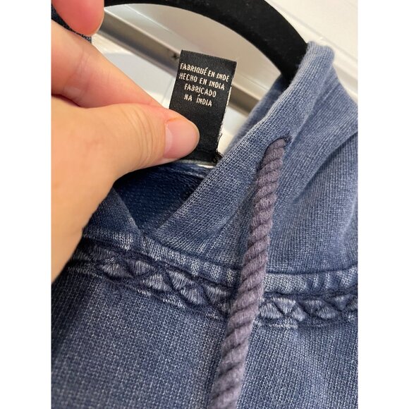 Vtg Y2K Forever 21 Womens Distressed Cropped Hoodie Size S Grunge Indie Punk 90s - Picture 9 of 13